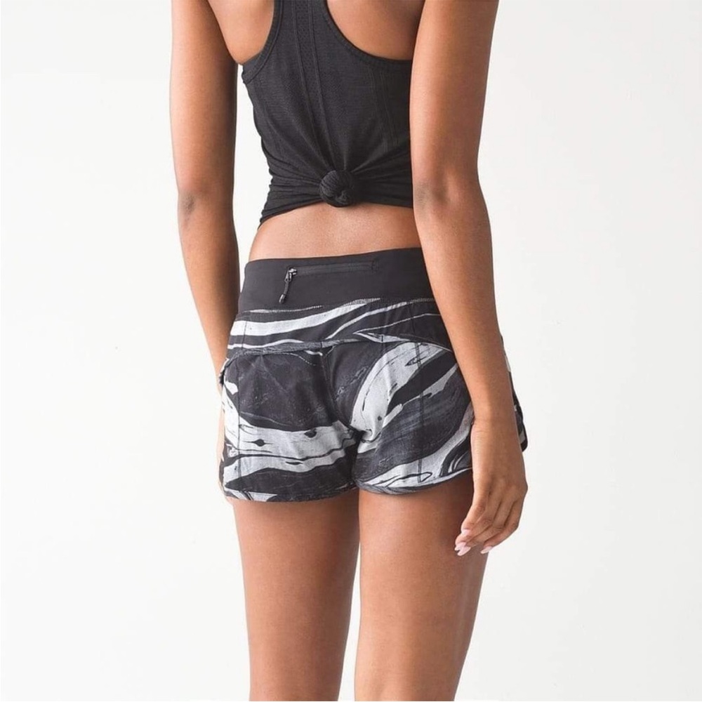 Lululemon Speed Short Marbled Mix like new condition running track swim yoga sz6